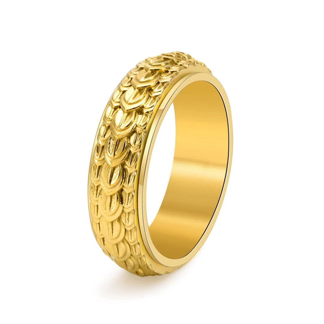 Dragon Scale Spinner Anxiety Titanium Steel Ring