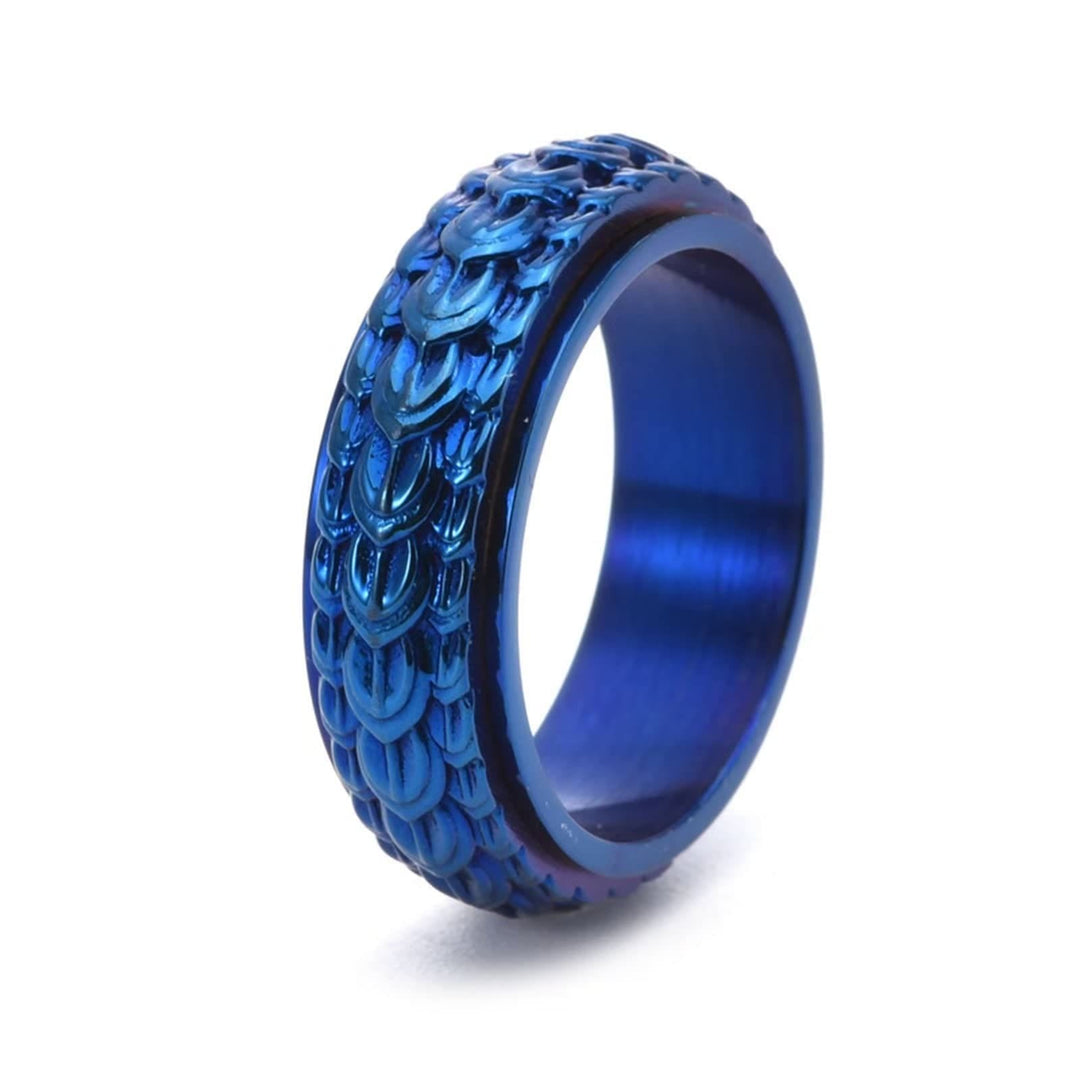 Dragon Scale Spinner Anxiety Titanium Steel Ring