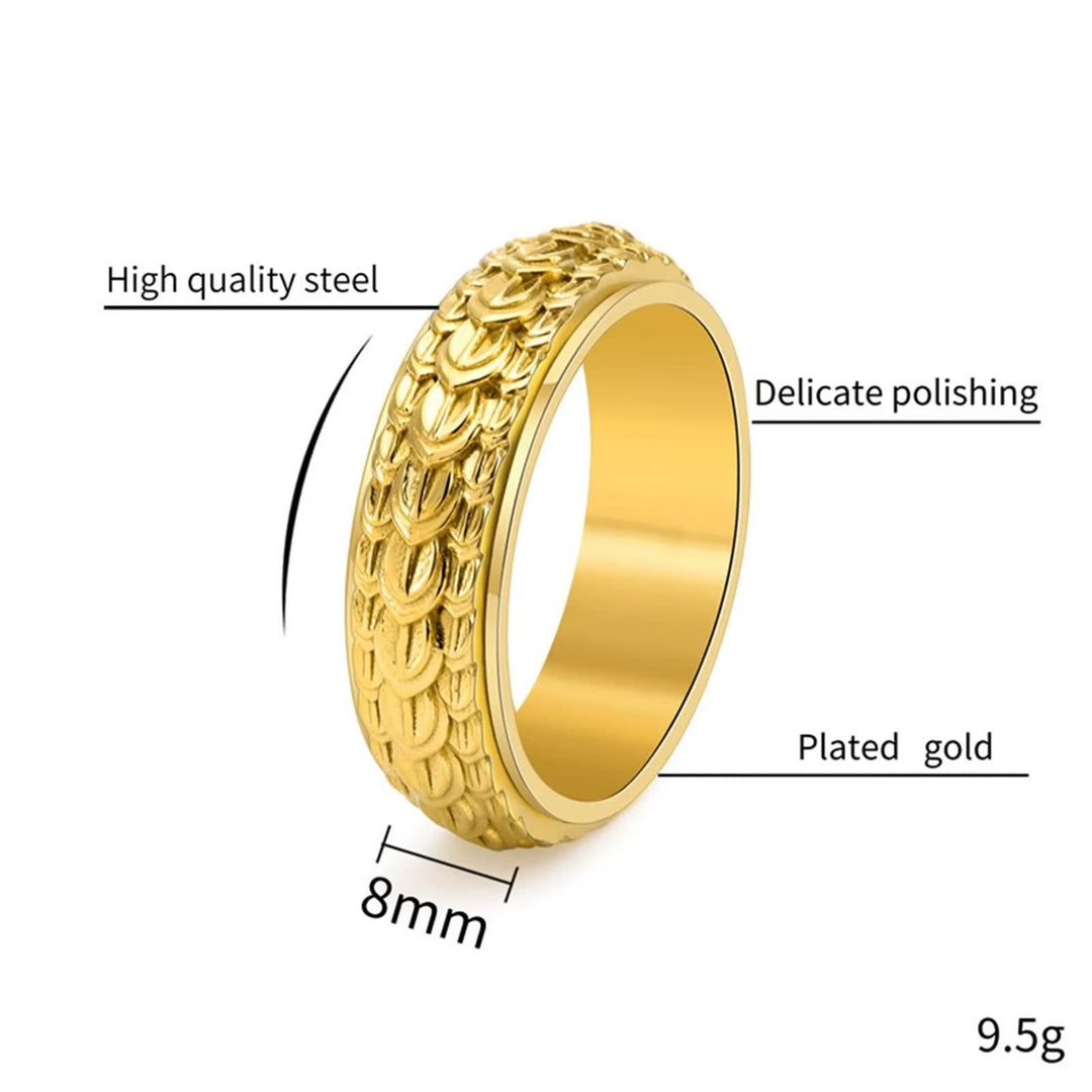 Dragon Scale Spinner Anxiety Titanium Steel Ring