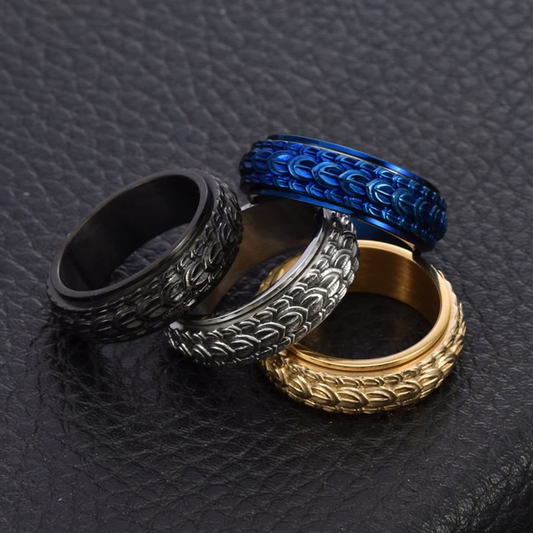 Dragon Scale Spinner Anxiety Titanium Steel Ring