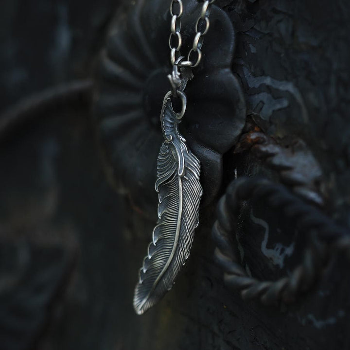 Handcrafted 999 Silver Feather Necklace