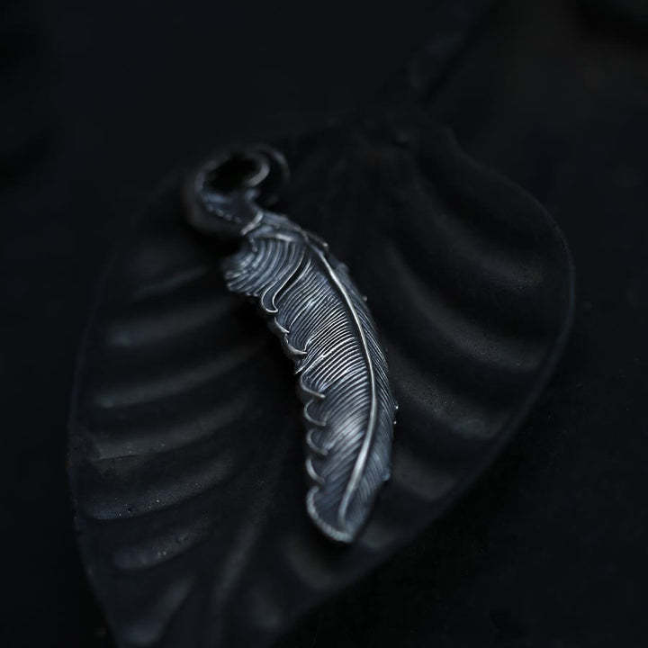 Handcrafted 999 Silver Feather Necklace