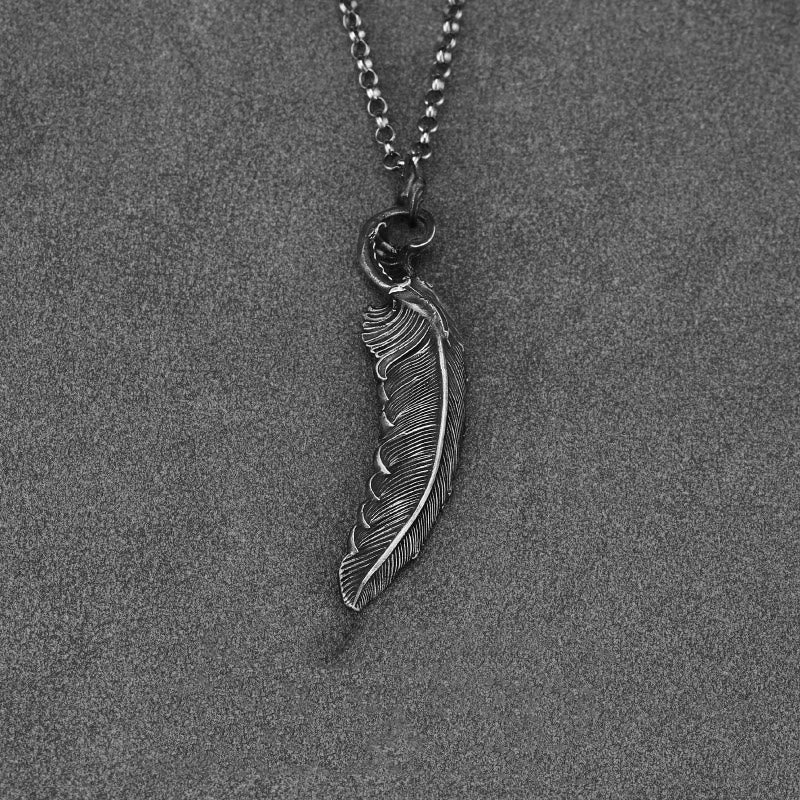 Handcrafted 999 Silver Feather Necklace