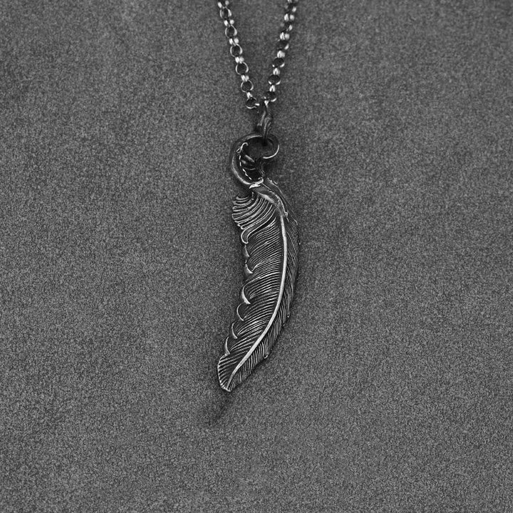 Handcrafted 999 Silver Feather Necklace