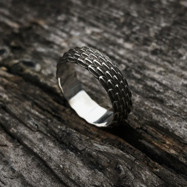 Handcrafted 925 Silver Dragon Scale Ring