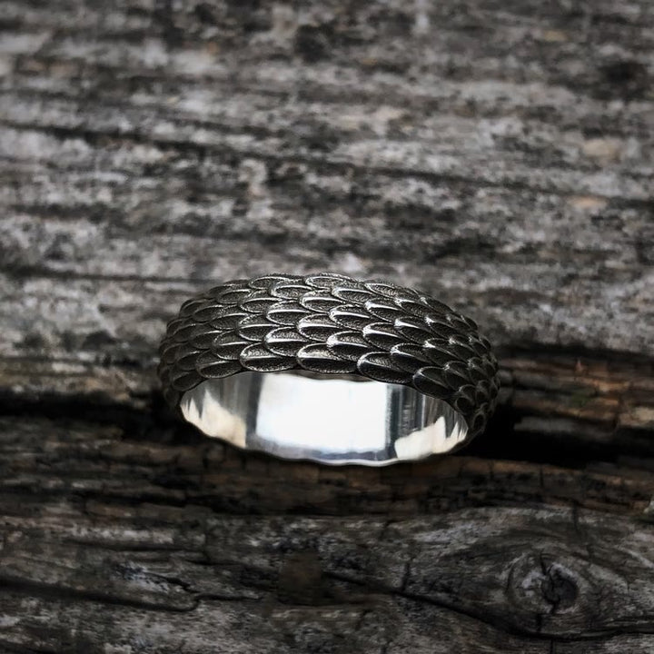 Handcrafted 925 Silver Dragon Scale Ring