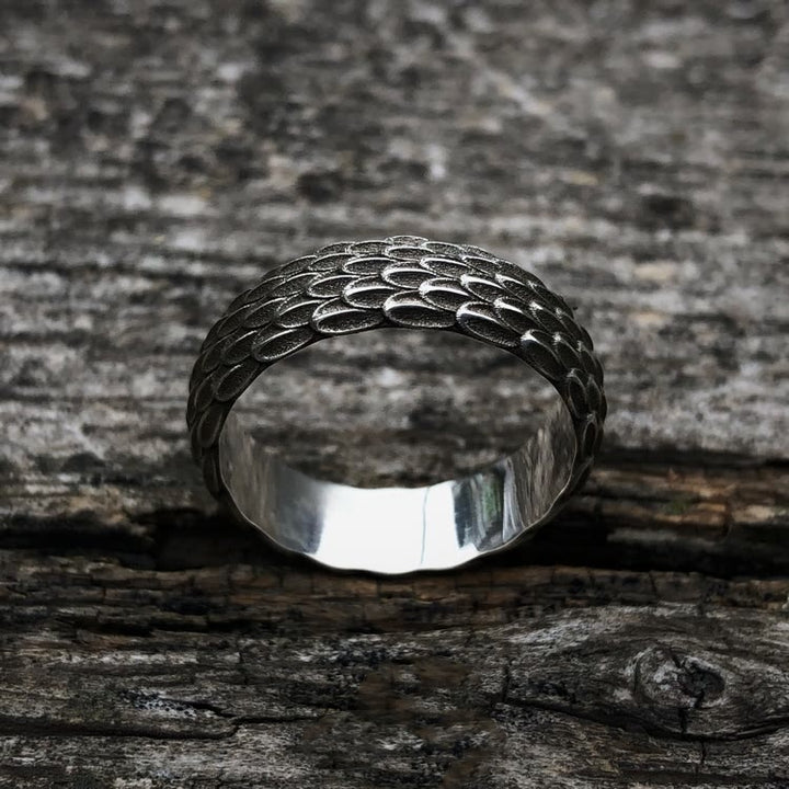 Handcrafted 925 Silver Dragon Scale Ring