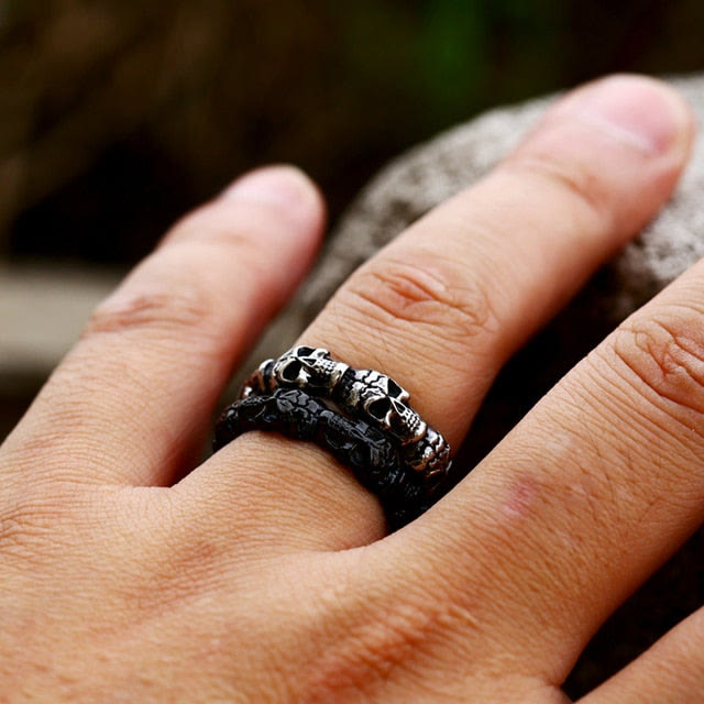 Gothic Stackable Stainless Steel Skull Ring