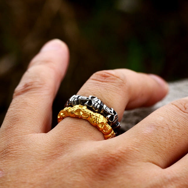 Gothic Stackable Stainless Steel Skull Ring