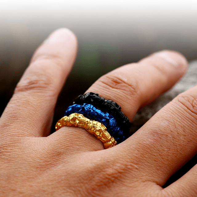Gothic Stackable Stainless Steel Skull Ring