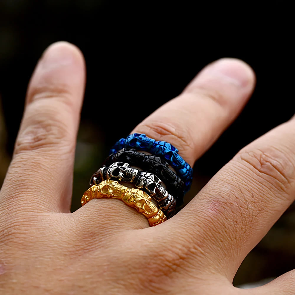 Gothic Stackable Stainless Steel Skull Ring