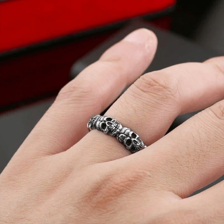 Gothic Stackable Stainless Steel Skull Ring