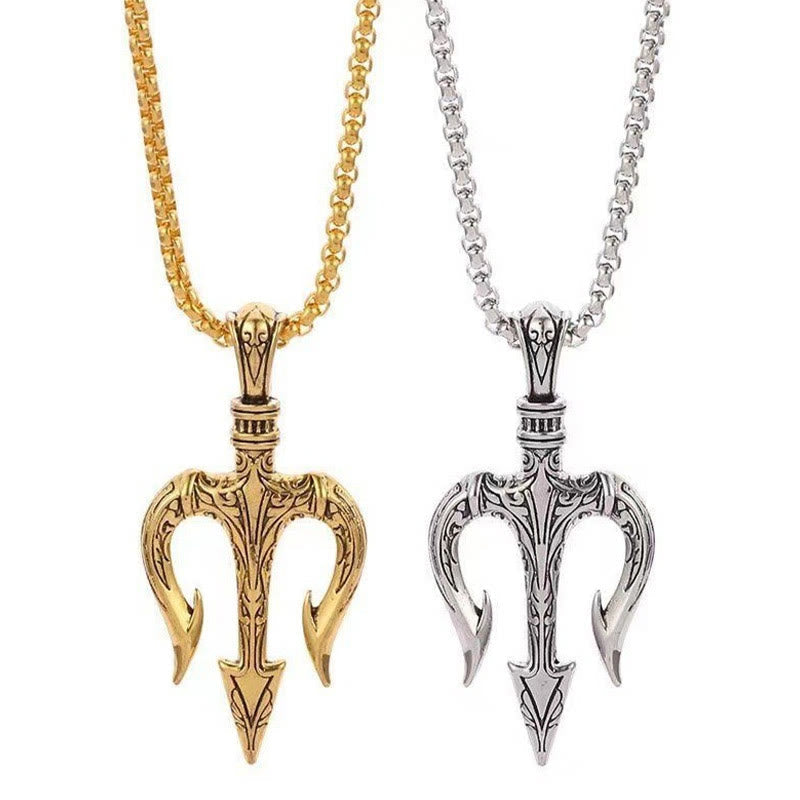 "Power and Courage" Poseidon Trident Necklace