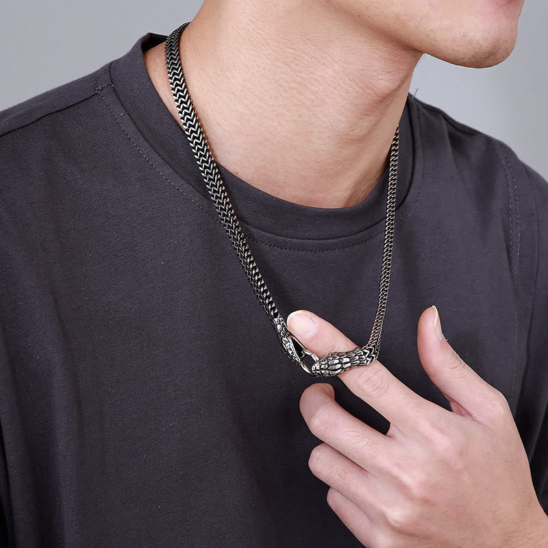 Double Snake Head Animal Necklace