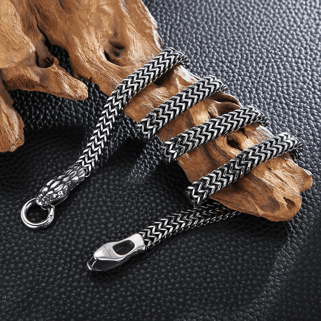 Double Snake Head Animal Necklace