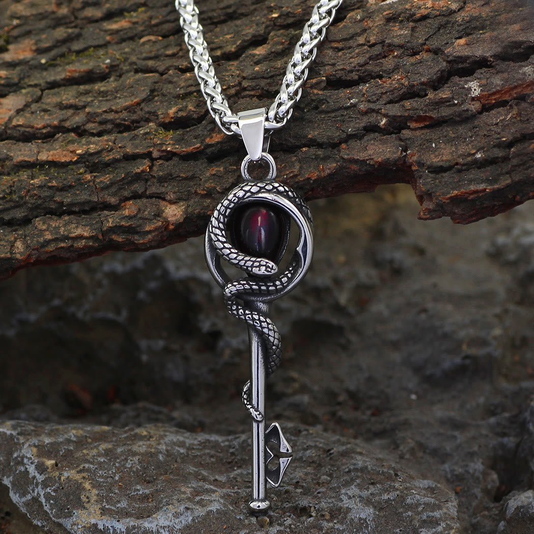 Snake Serpent Coil Key Necklace