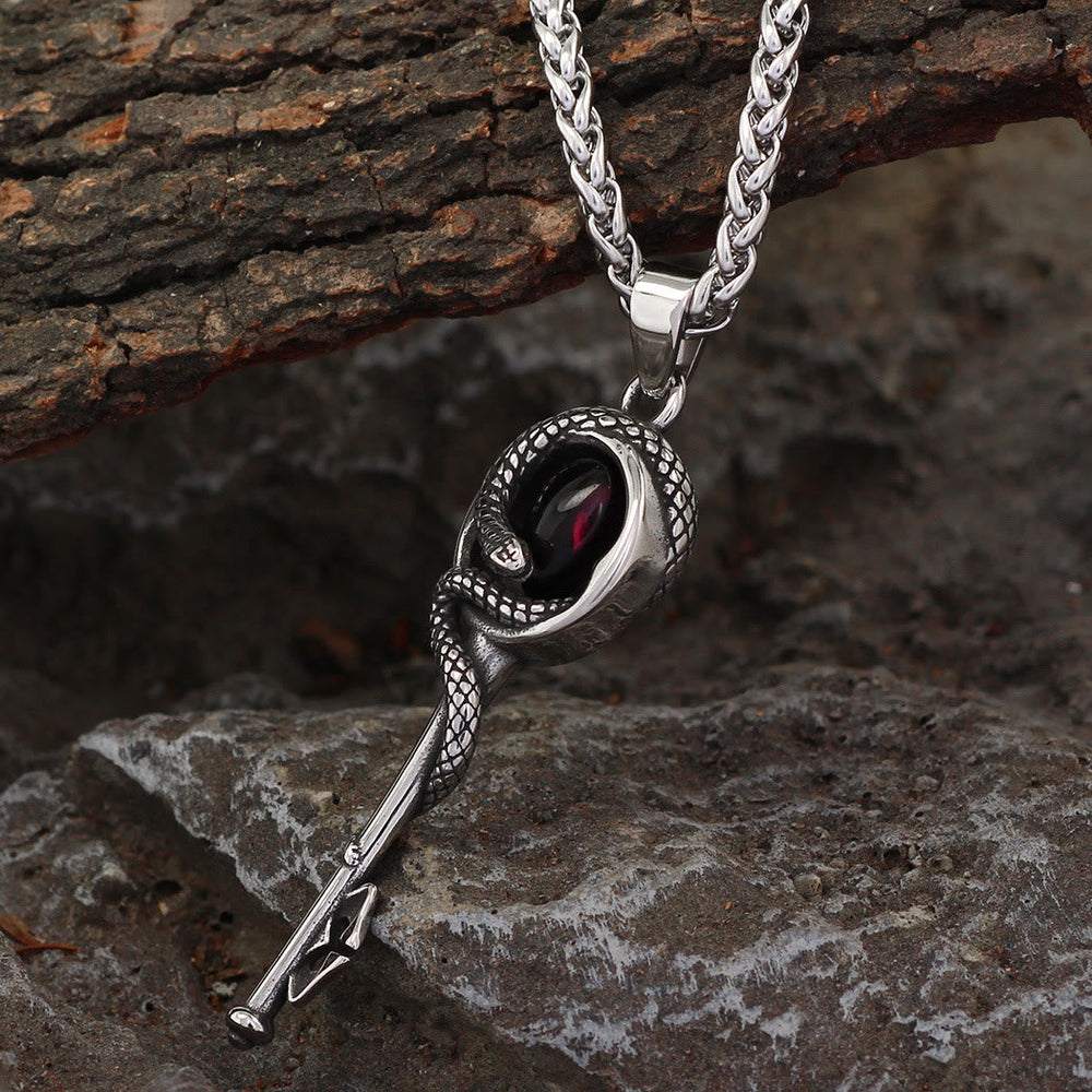 Snake Serpent Coil Key Necklace