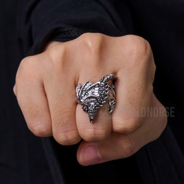 Dragon Open Design Gothic Ring