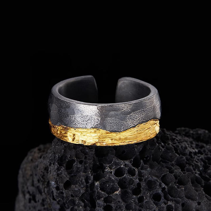 Rustic Gold Vein Open Band Ring