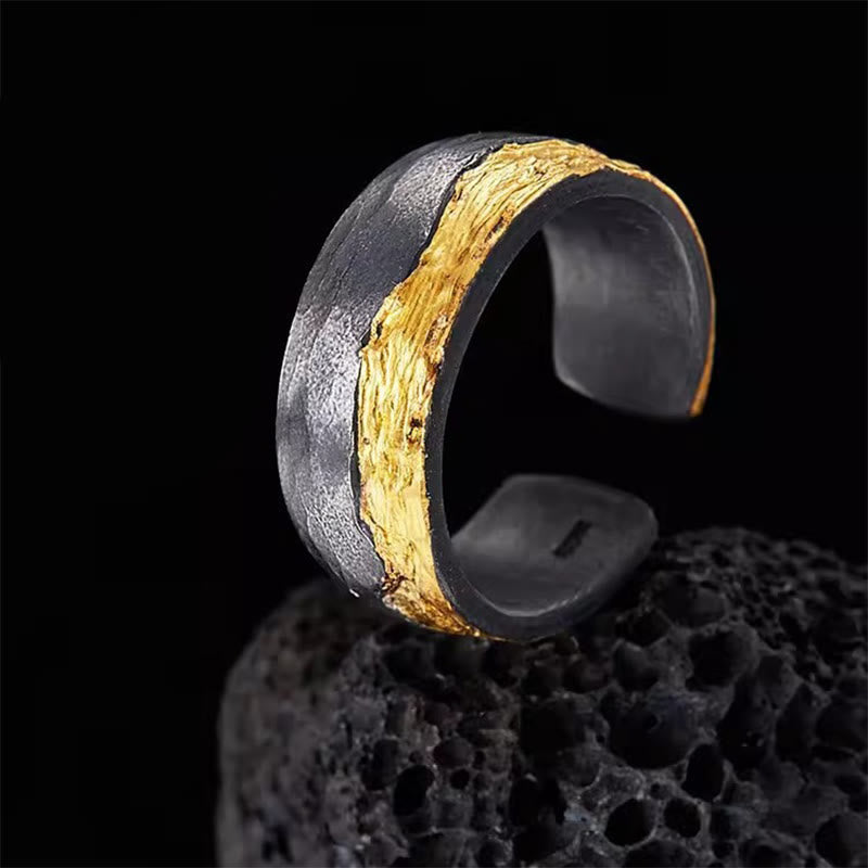 Rustic Gold Vein Open Band Ring