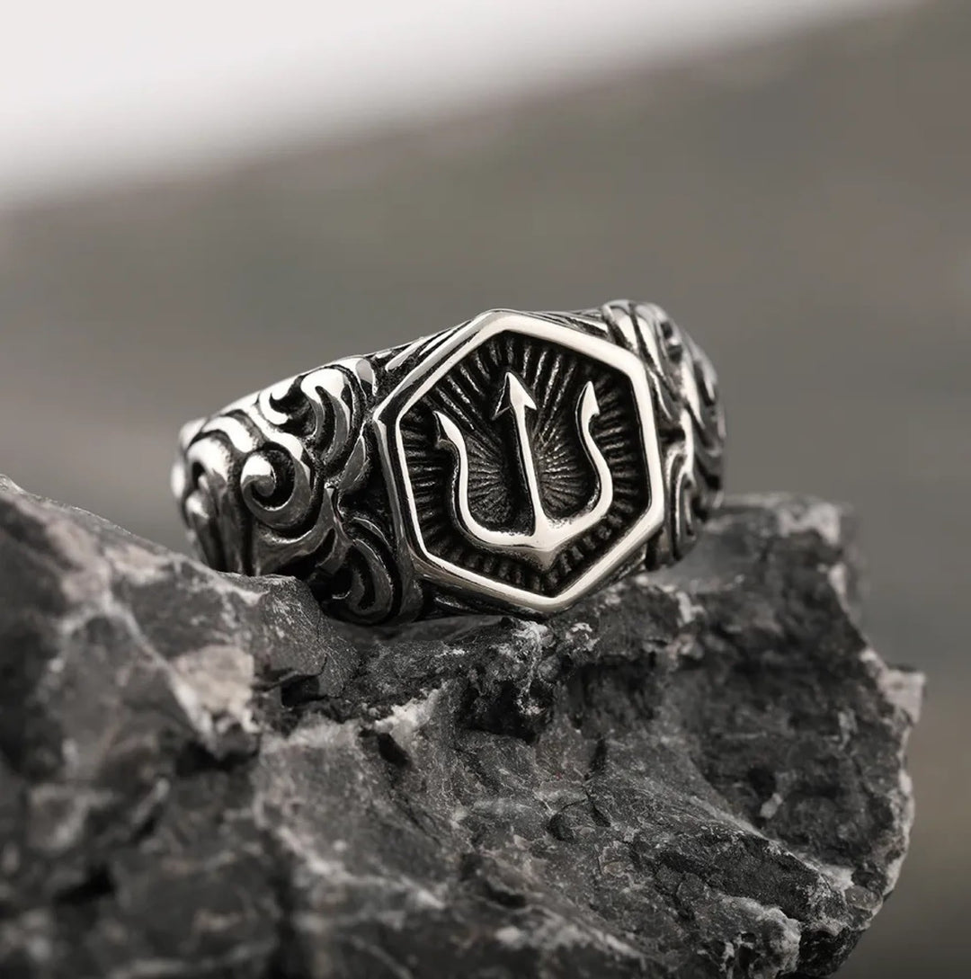 Poseidon Trident Battle Ring