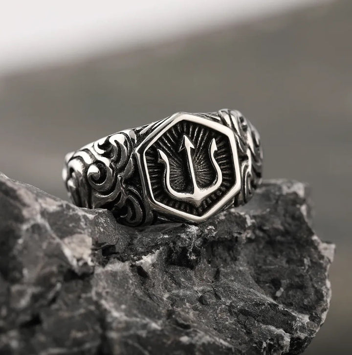 Poseidon Trident Battle Ring