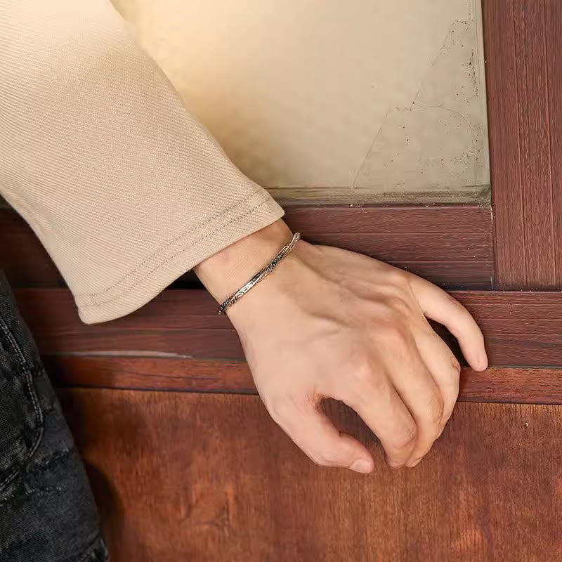 Inscribed Artisan Cuff Bracelet