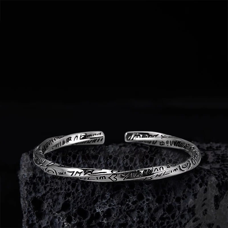 Inscribed Artisan Cuff Bracelet
