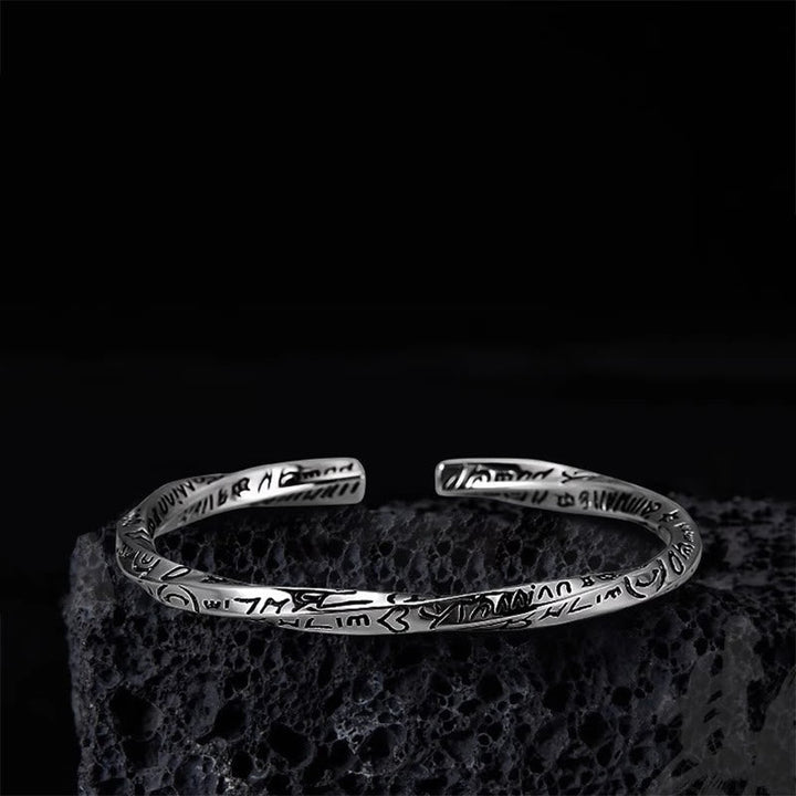 Inscribed Artisan Cuff Bracelet