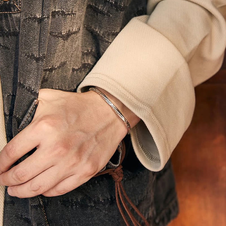 Inscribed Artisan Cuff Bracelet