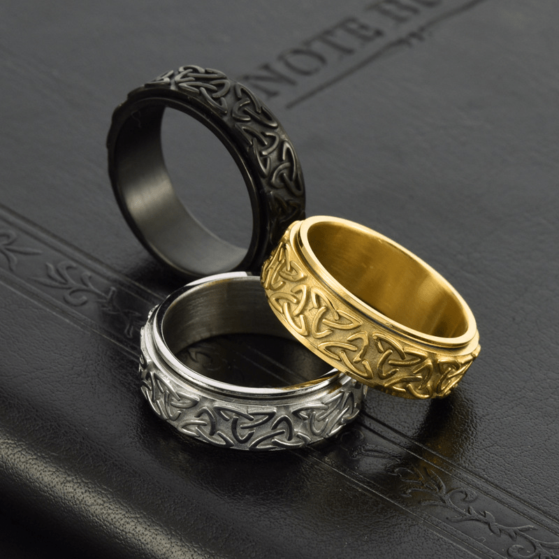 Viking Triquetra Spinner Ring