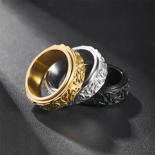 Viking Triquetra Spinner Ring