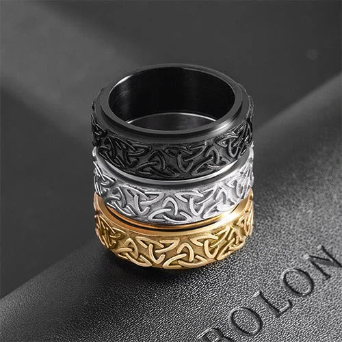 Viking Triquetra Spinner Ring