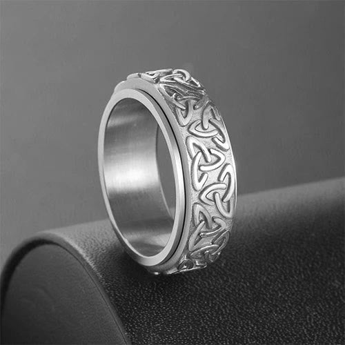 Viking Triquetra Spinner Ring