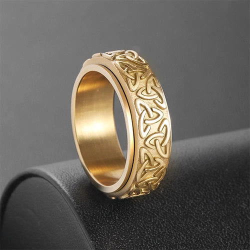 Viking Triquetra Spinner Ring