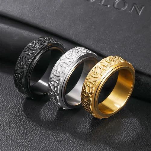 Viking Triquetra Spinner Ring