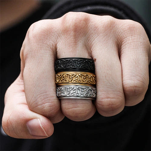 Viking Triquetra Spinner Ring