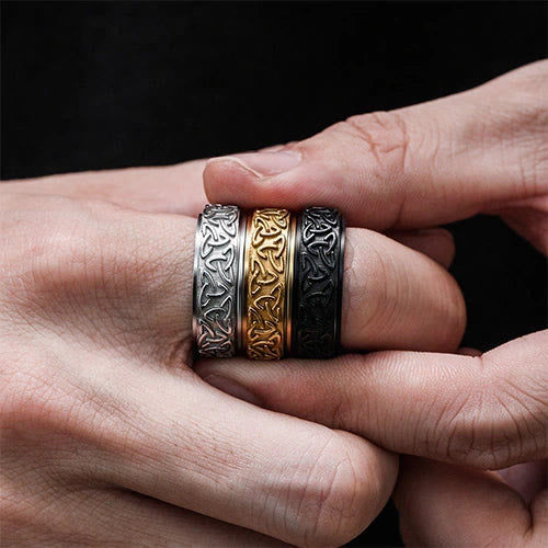 Viking Triquetra Spinner Ring