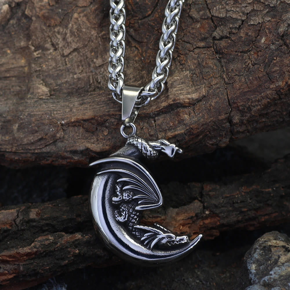 Dragon Claw Crescent Pendant Necklace