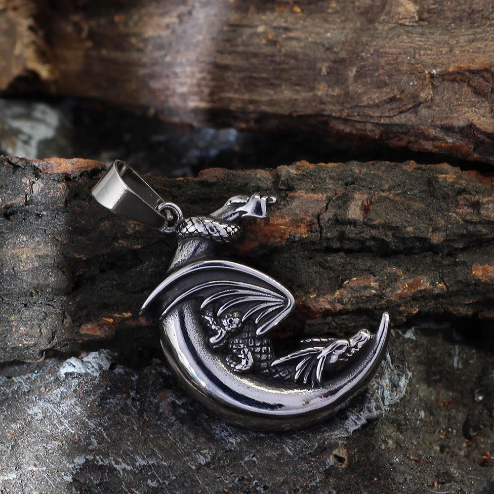 Dragon Claw Crescent Pendant Necklace