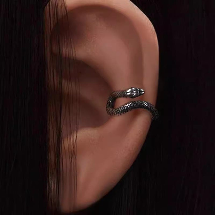 Gothic Coiled Snake Ear Cuffs