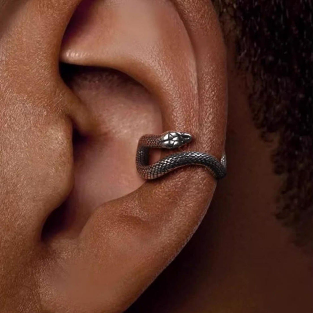 Gothic Coiled Snake Ear Cuffs
