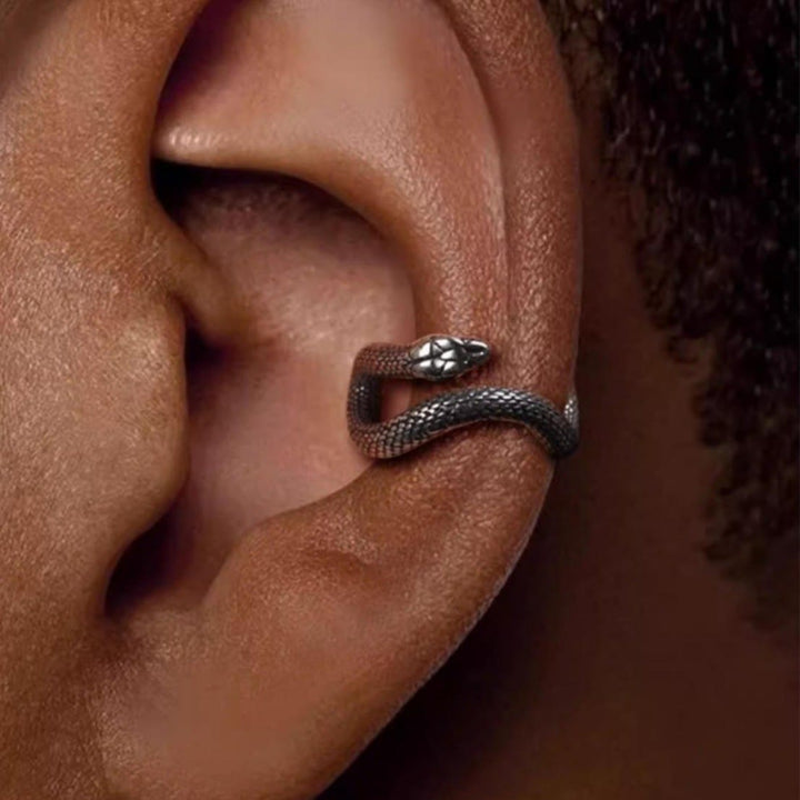 Gothic Coiled Snake Ear Cuffs