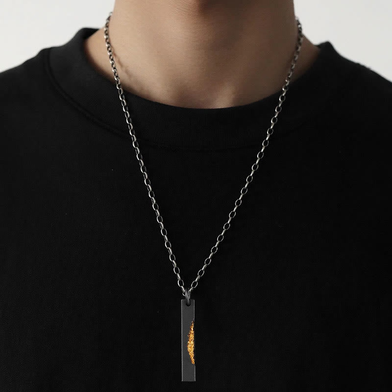 Fire Fragment Bar Necklace