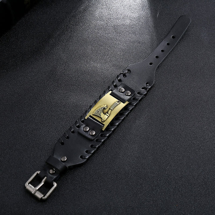 Viking Axe Norse Weapon Leather Bracelet