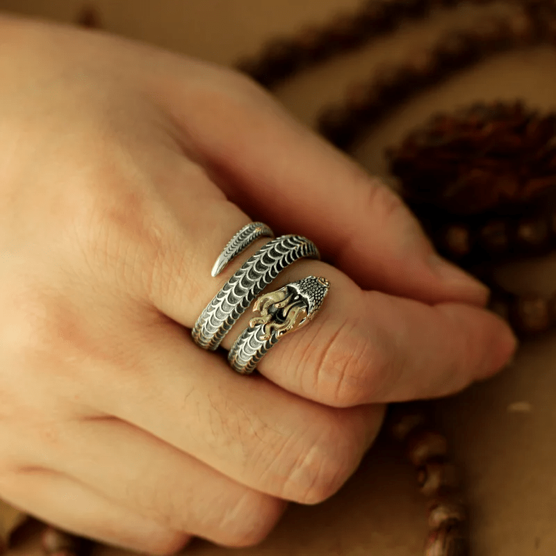 Vintage Dragon Horned Snake Ring