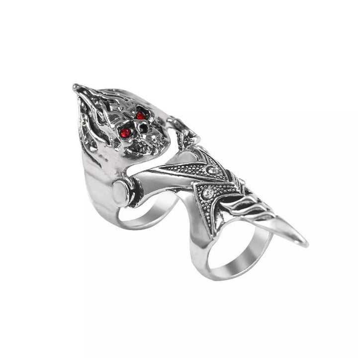 Norse Dragon Skull Full Finger Ring