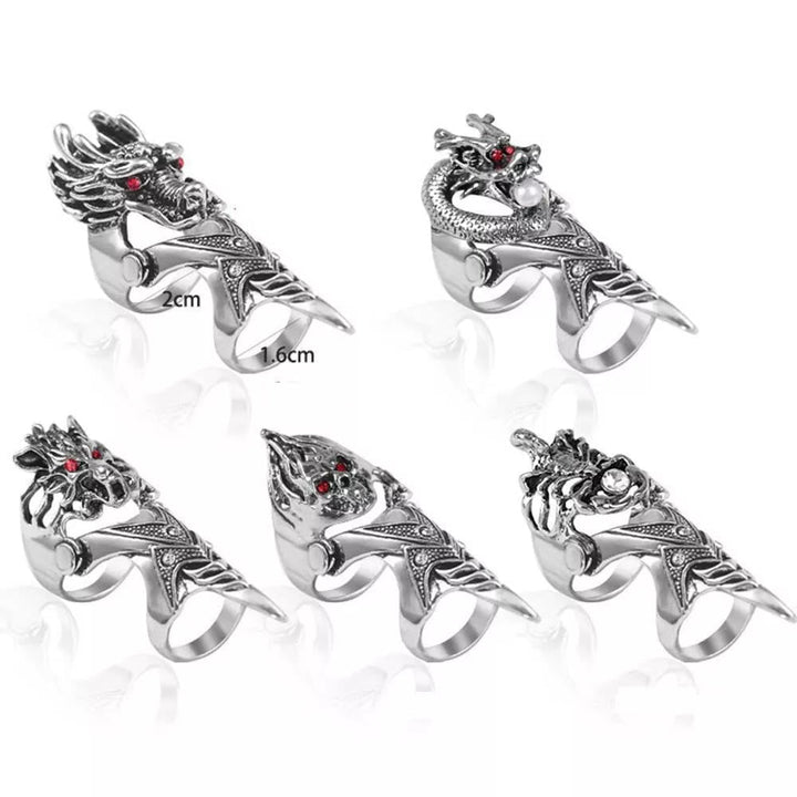 Norse Dragon Skull Full Finger Ring