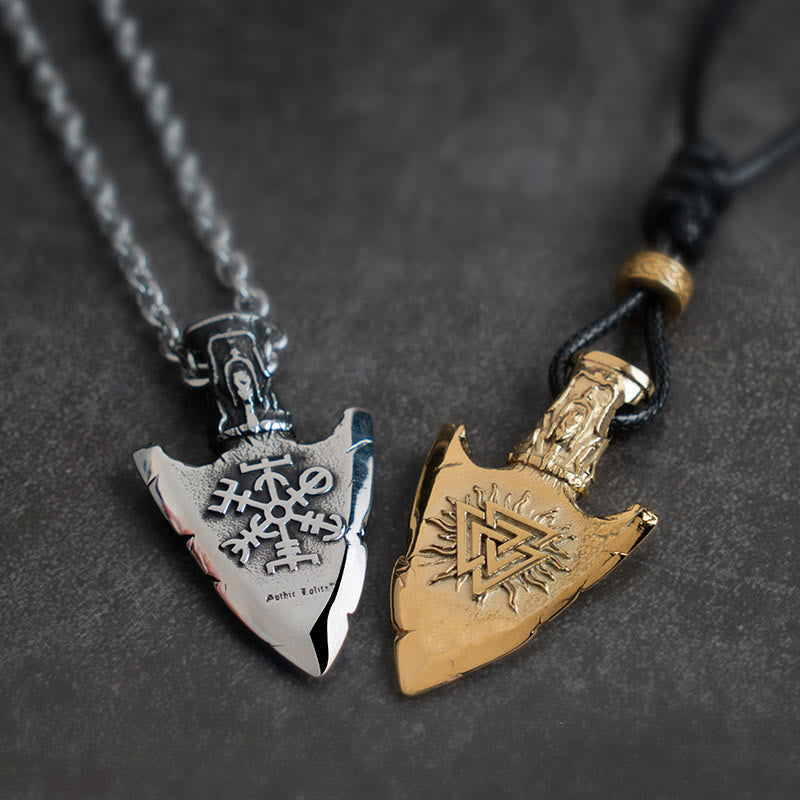 Vegvisir Valknut Retro Arrowhead Necklace