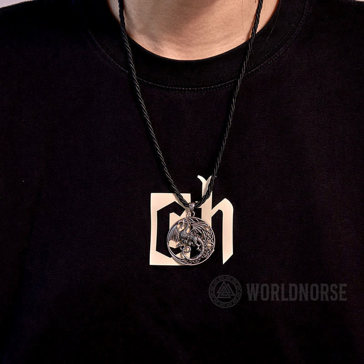 Gothic Celtic Flying Dragon Necklace